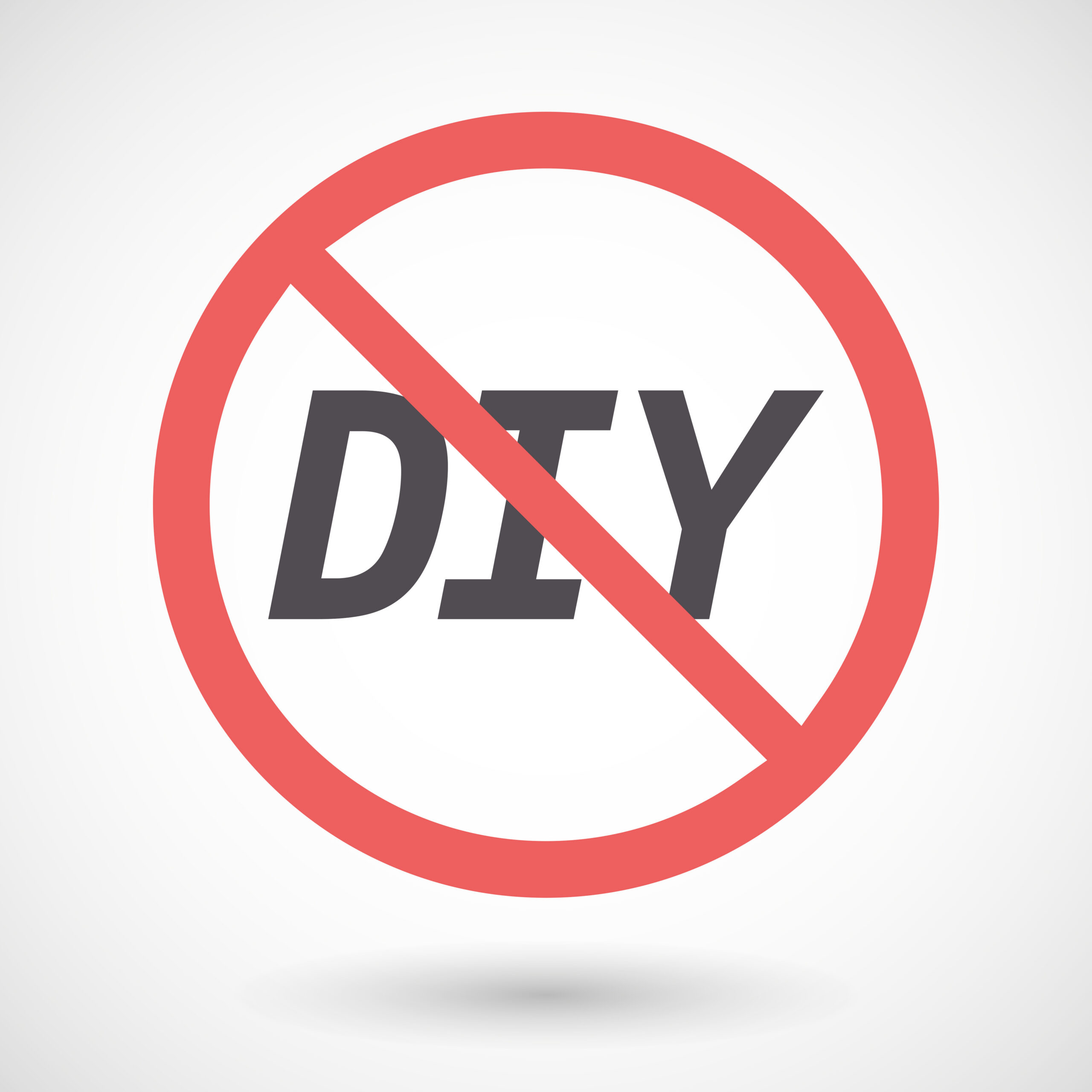 Illustration of an isolated forbidden signal with    the text DIY