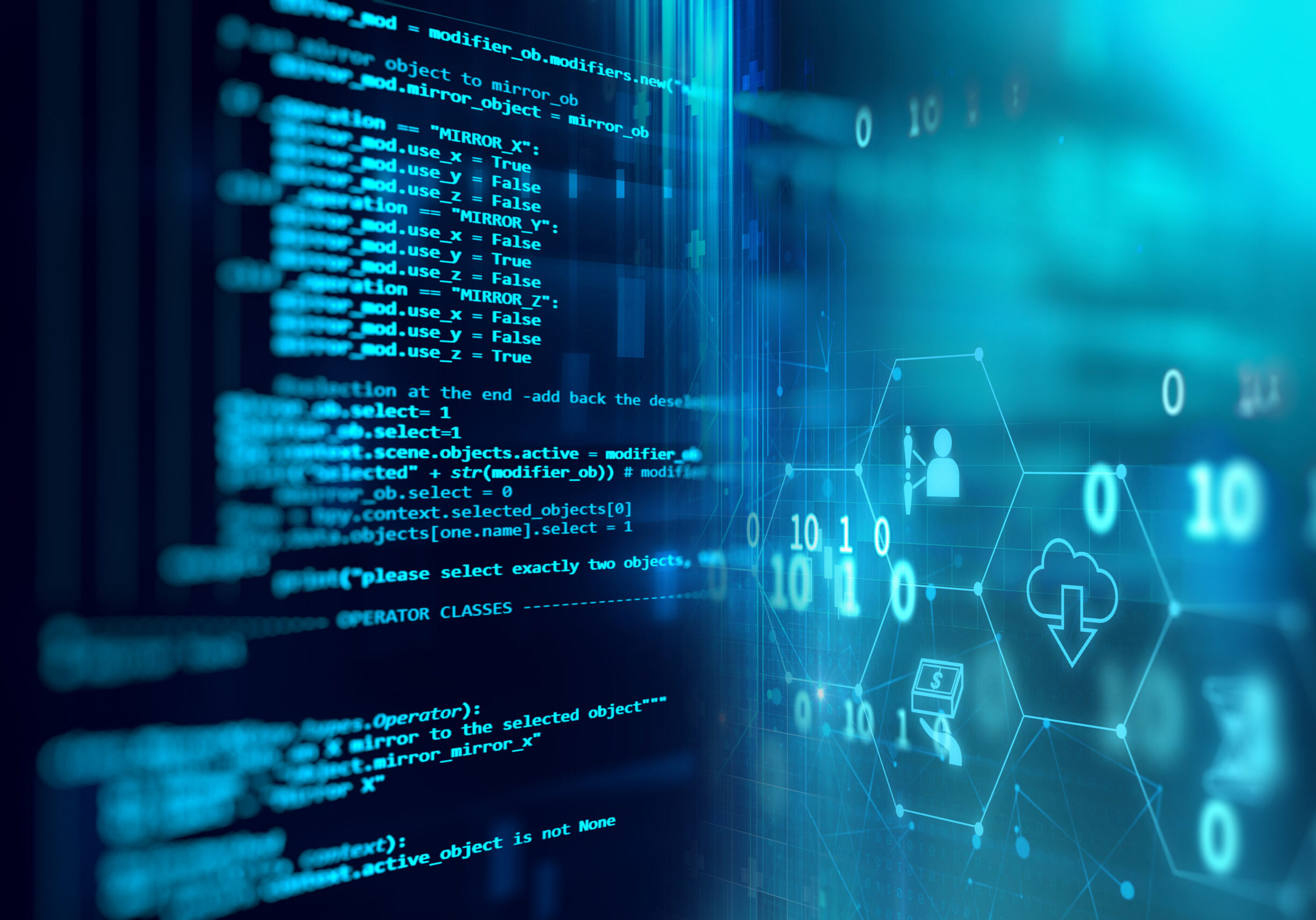 Programming code abstract technology background of software developer and  Computer script